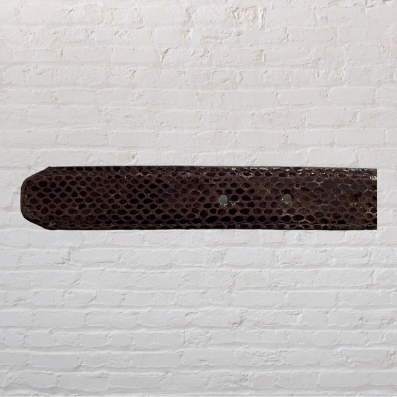 NYGARD Ladies Serpent Print Belt - Dark Brown - Size Large - Picture 4 of 5